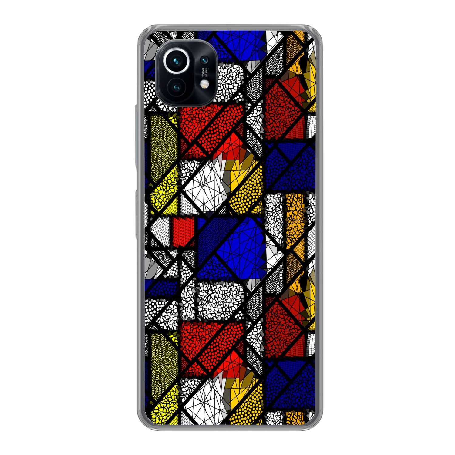 MuchoWow Handyhülle für Xiaomi Mi 11 Mondrian - Glasmalerei - Alte Meister - Kunstwerk - A, Phone Case, Silikon, Schutzhülle Dünn