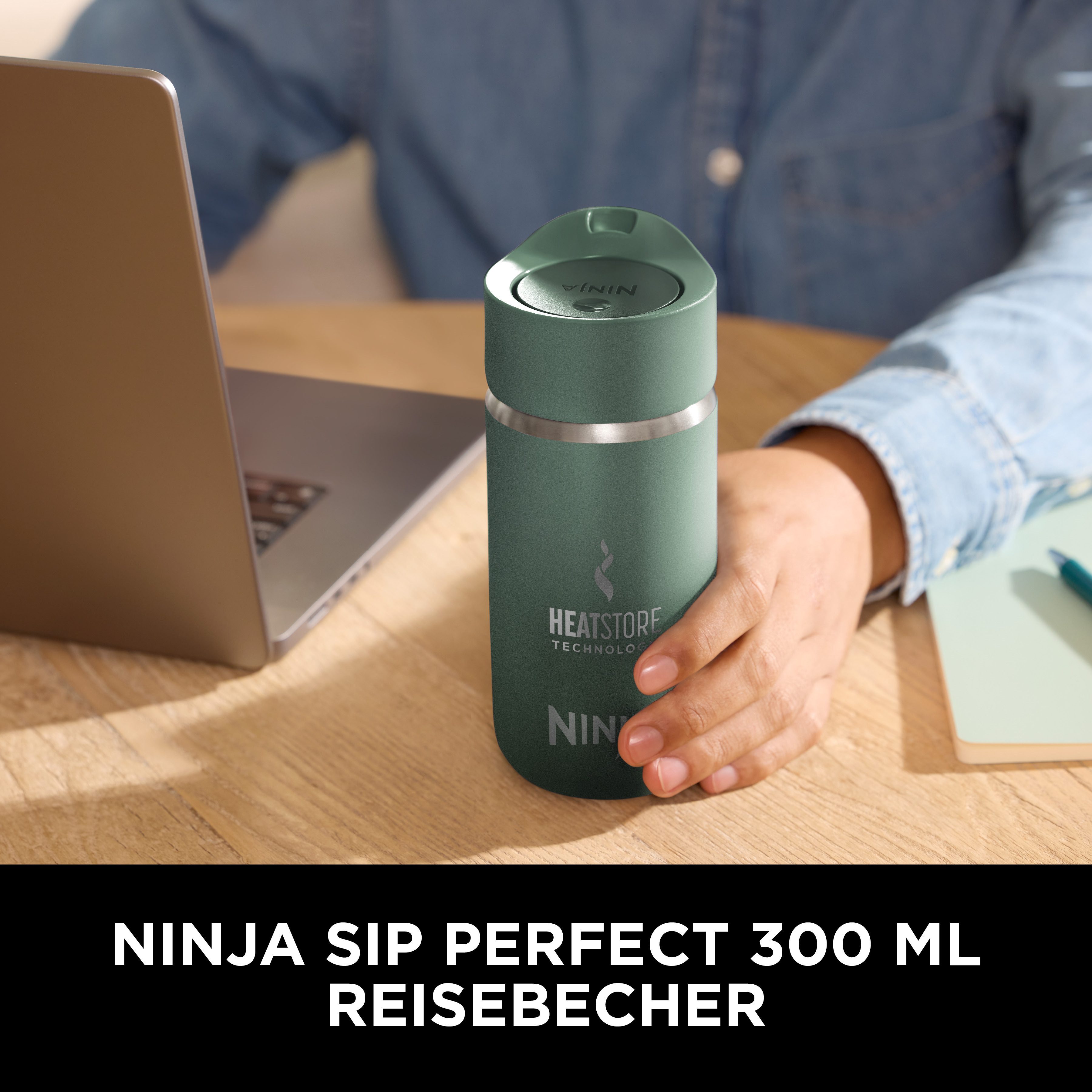 NINJA Isolierflasche Ninja Sip Perfect Reisebecher - 300 ml DW1203EUU / 400 ml DW1603EUU, Kontrollierte Wärme für den perfekten Schluck, jedes Mal