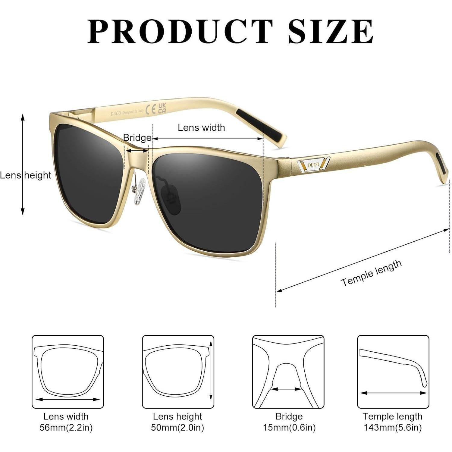 LuxusKollektion Retrosonnenbrille Sonnenbrille polarisiert UV400 Metallrahmen Retro Unisex
