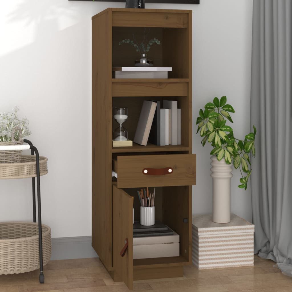 vidaXL Highboard Highboard Honigbraun 34x40x108,5 cm Massivholz Kiefer (1 St)