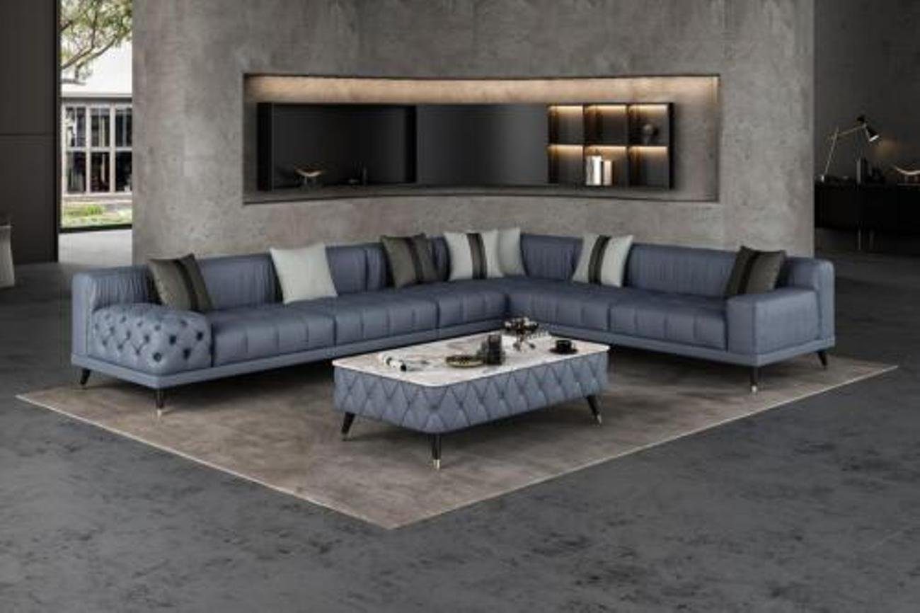 JVmoebel Ecksofa, Ecksofa Sofa L-Form Wohnzimmer Couch Polster Sofas Neu Design Blau