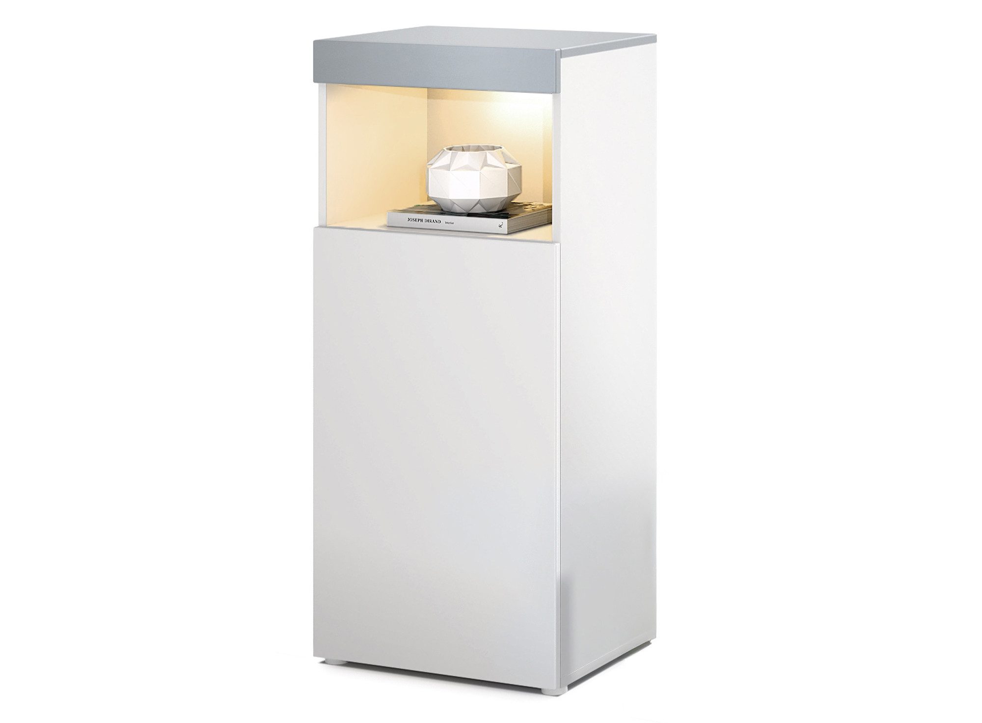 Vladon Standvitrine Pure (Vitrine, Korpus, Hellgrau günstig online kaufen