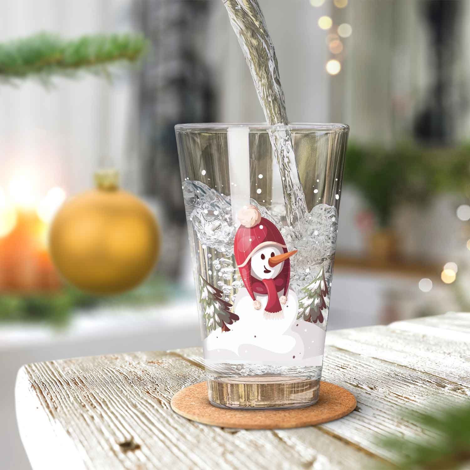 als zum Schneemann, für Glas, Glas Geschenk und GRAVURZEILE Kinder Weihnachtsmotiv Glas, Weihnachtszeit Wichteln Zur