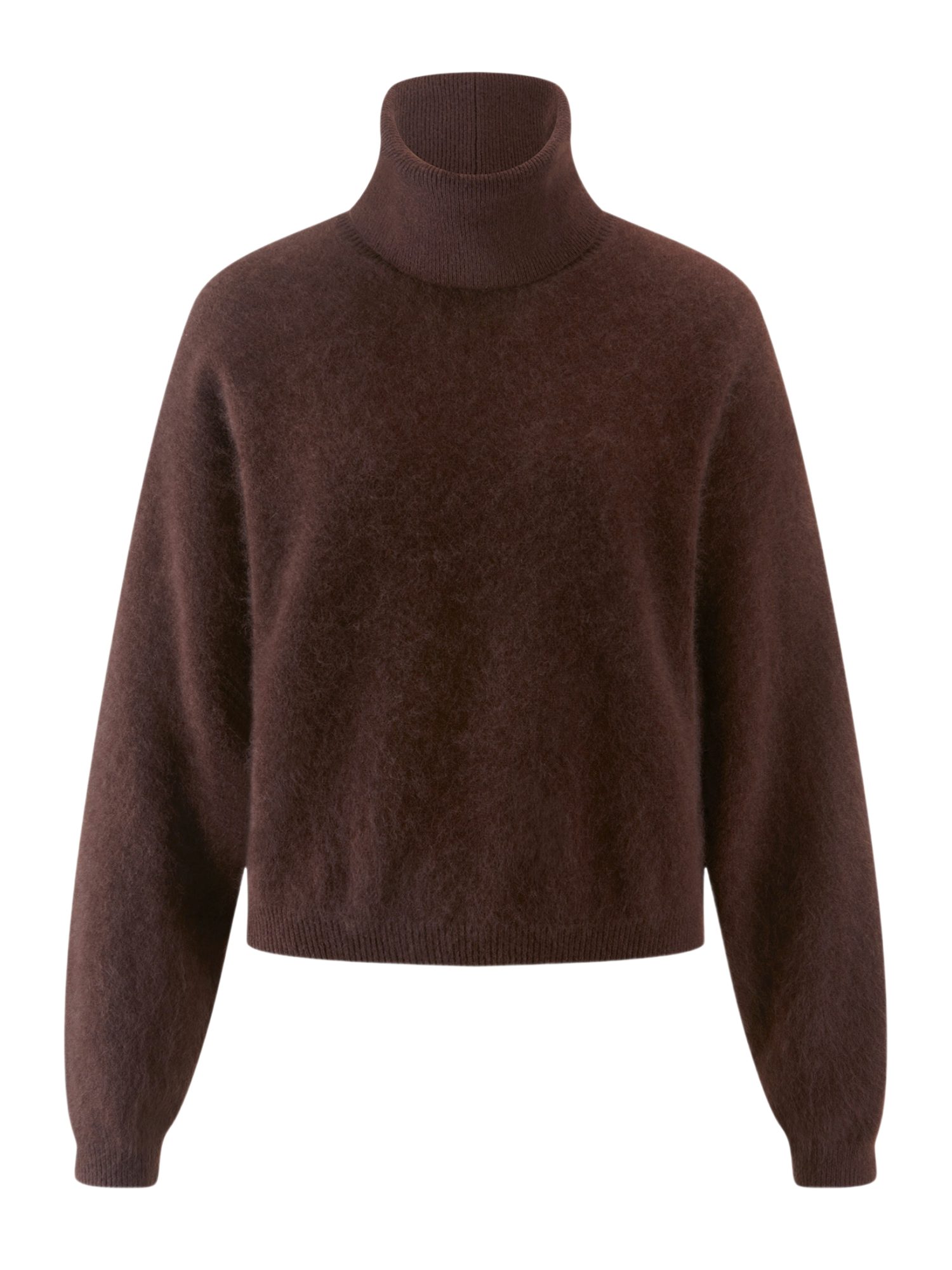 Riani Langarmshirt braun,Casual,Wolle,Unifarben,Rollkragen,Langarm,Gerade