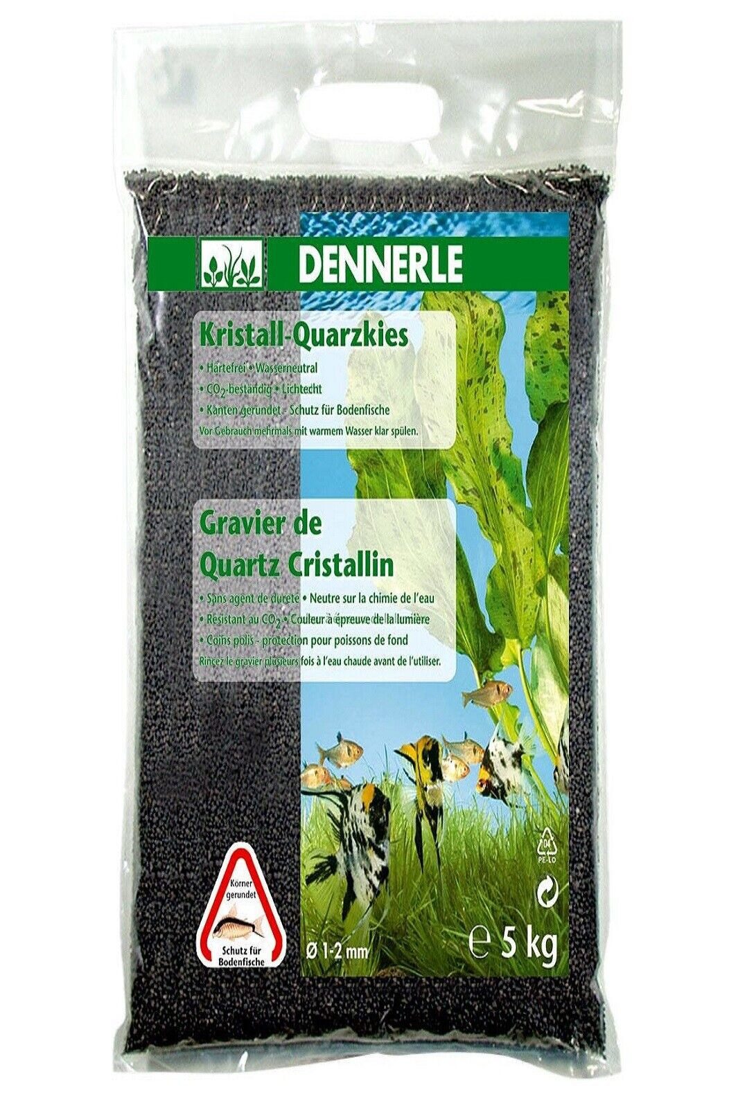DENNERLE Aquarienkies Dennerle Kristall-Quarzkies schiefergrau 5 Kg