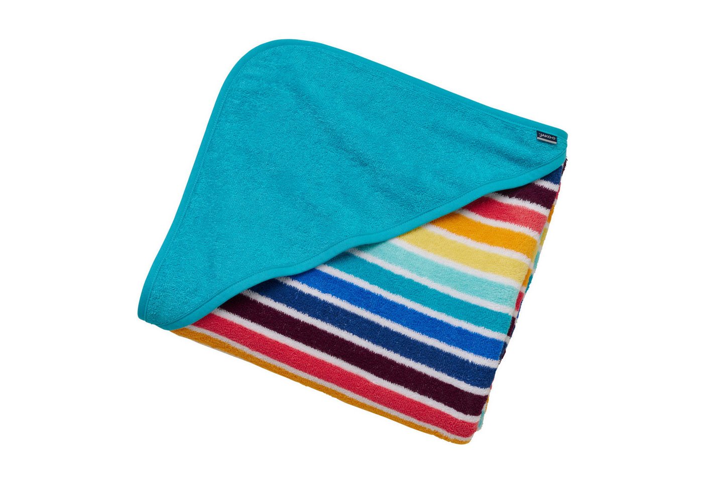 JAKO-O Handtücher JAKO-O Kapuzenhandtuch Kinder 140 x140cm, bunt gestreift, Walkfrottier