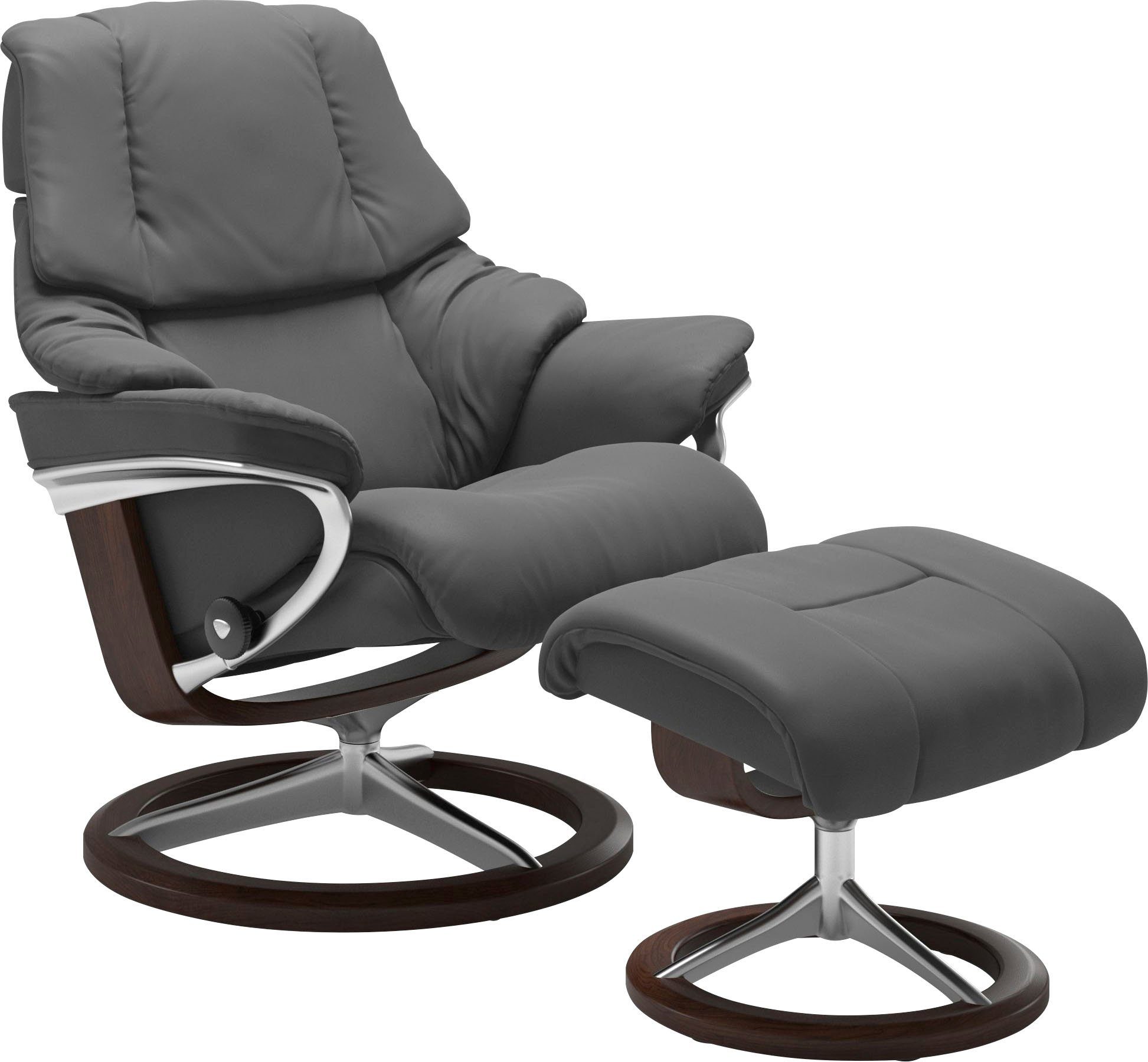 Stressless® Relaxsessel Reno (Set, Relaxsessel mit Hocker), mit Hocker, mit Signature Base, Размер S, M & L, Gestell Braun