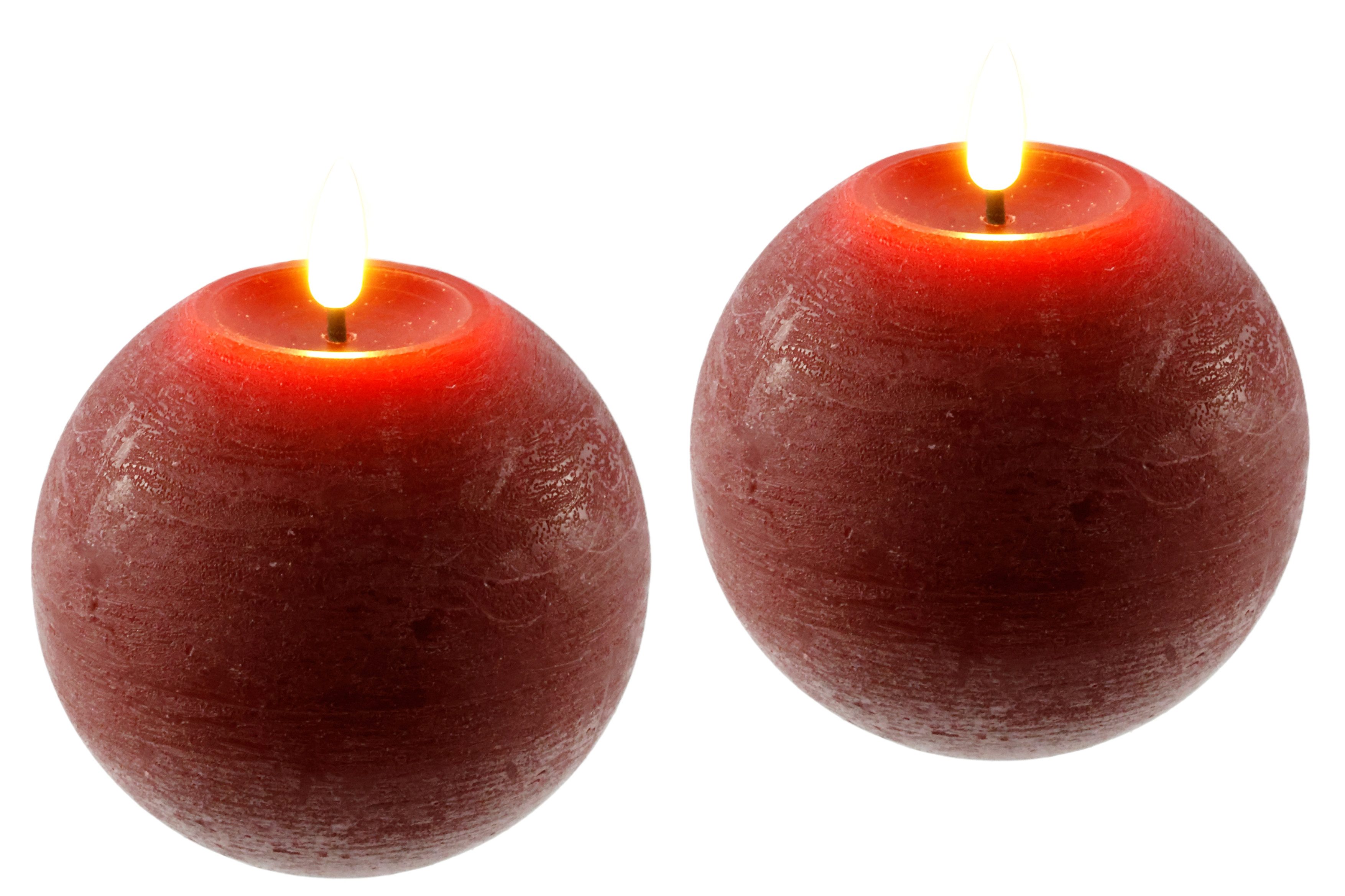 I.GE.A. LED-Kerze LED Echtwachskerze 2er Set, Mit Timer Flackernd Stumpenke günstig online kaufen