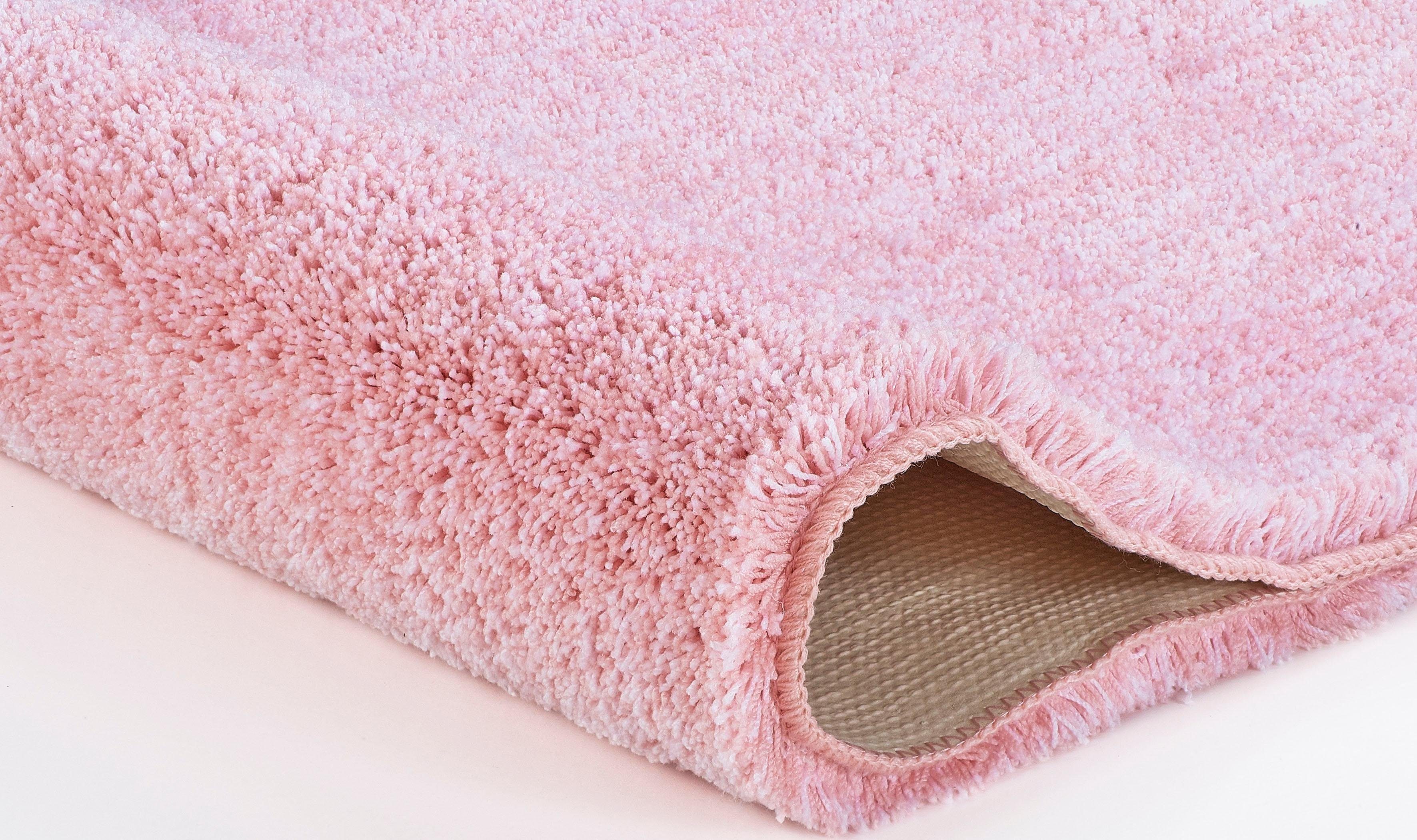 Kleine Wolke Badematte Seattle, Badvorleger, Badezimmer Teppich, Höhe 25 mm, rutschhemmend beschichtet, fußbodenheizungsgeeignet, Kunstfaser, rechteckig, Badteppich, Uni Farben mit Melange Effekt, besonders weich, waschbar