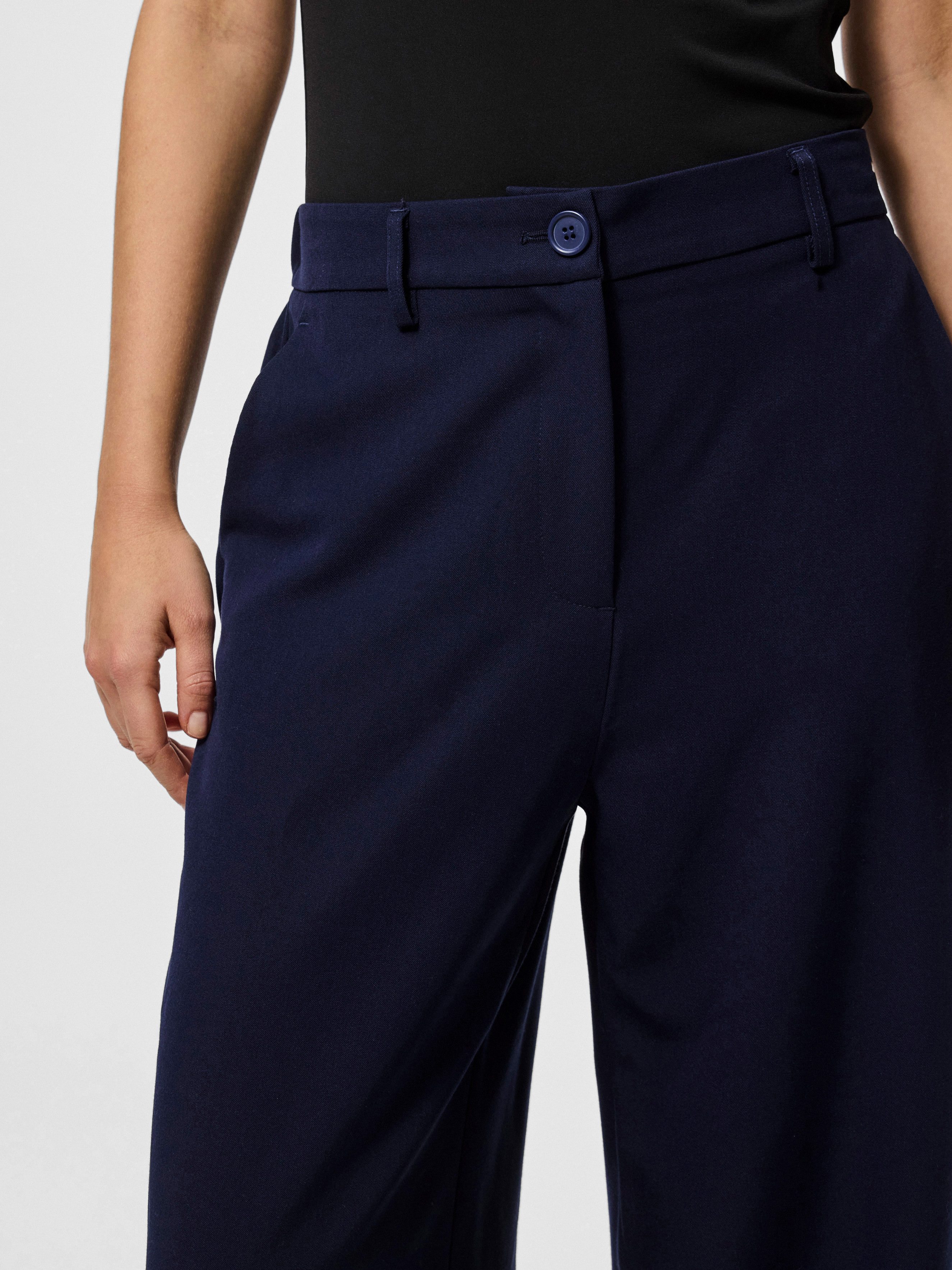 pieces Anzughose PCKAMIL HW WIDE PANT NOOS Materialmix