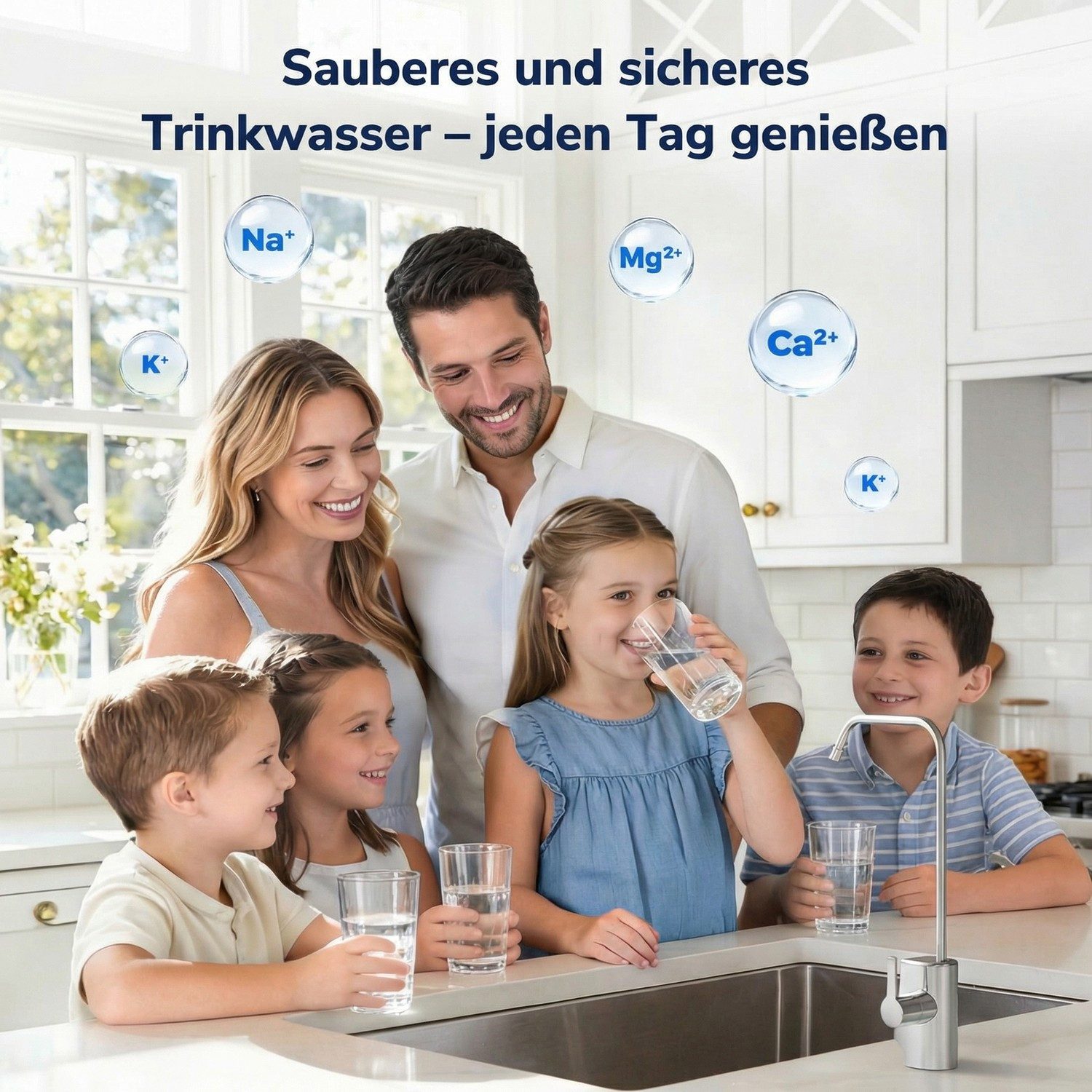 Ecoviva Wasserfilter RO1000G Untertisch Umkehrosmoseanlage, 9‑Stufen-Filtration, 3:1 Abwasser, Remineralisierung, Tanklos