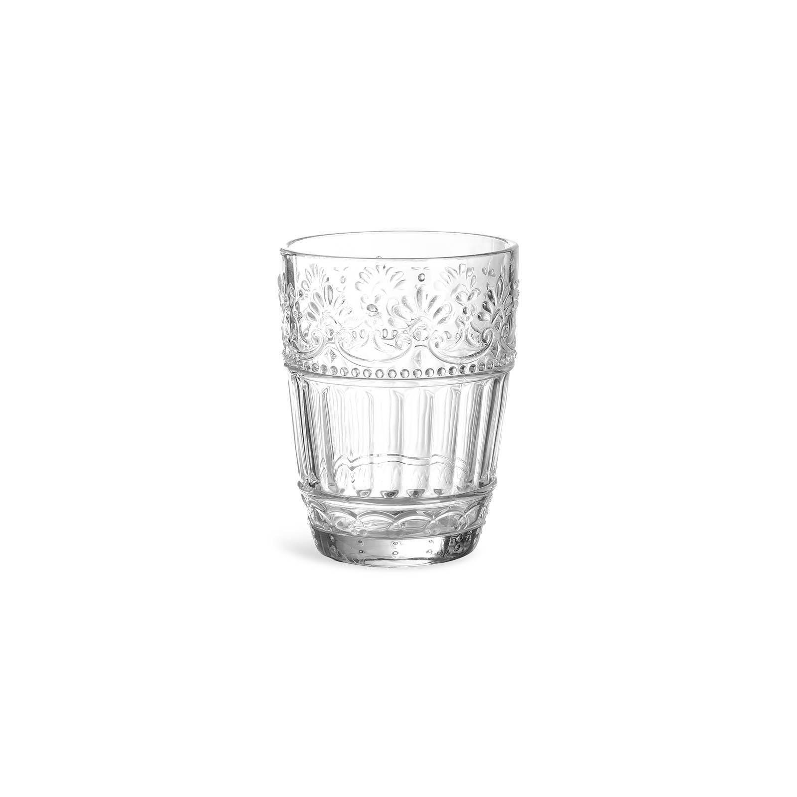 Depot Glas Trinkglas Floral, 100% Glas, aus Glas, Ø 8 Zentimeter, H 10.5  Zentimeter