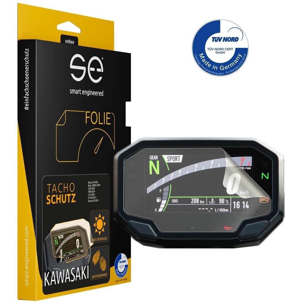 smart engineered Displayschutzfolie se 3D Cockpit Schutzfolie klar & entspiegelt (VPE 2) Kawasaki Ninja
