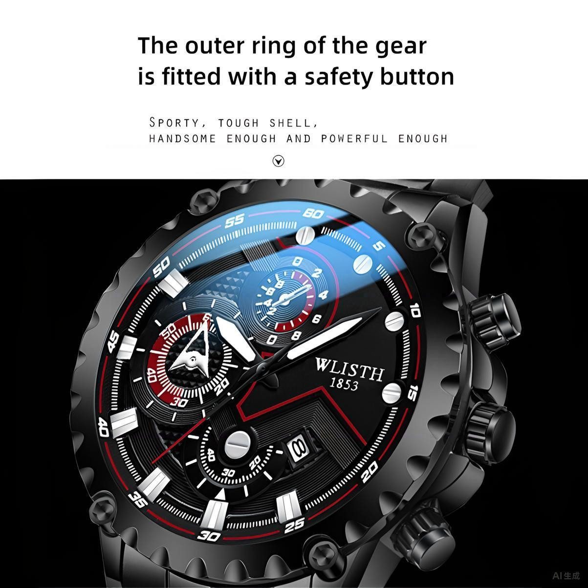 Toomoke Quarzuhr Quarzuhr, Herren-Armbanduhr, Multifunktionsuhr HerrenUhr, (Quarz Uhr mit Edelstahl Armband), Multifunktionsuhr Armbanduhr, für Liebhaber Herrenuhren
