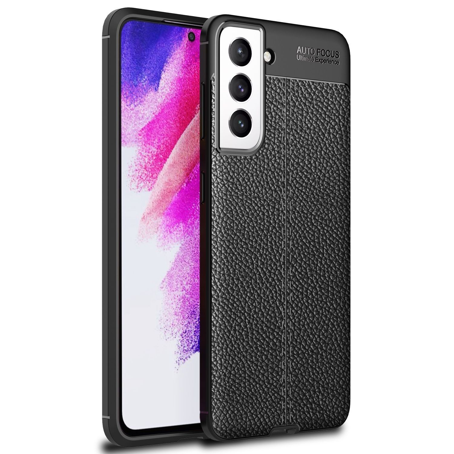 Nalia Smartphone-Hülle Samsung Galaxy S21 FE 16,3 cm (6,4 Zoll), Leder-Look Silikon Hülle / Anti-Fingerabdruck / Kratzfest / Rutschfest