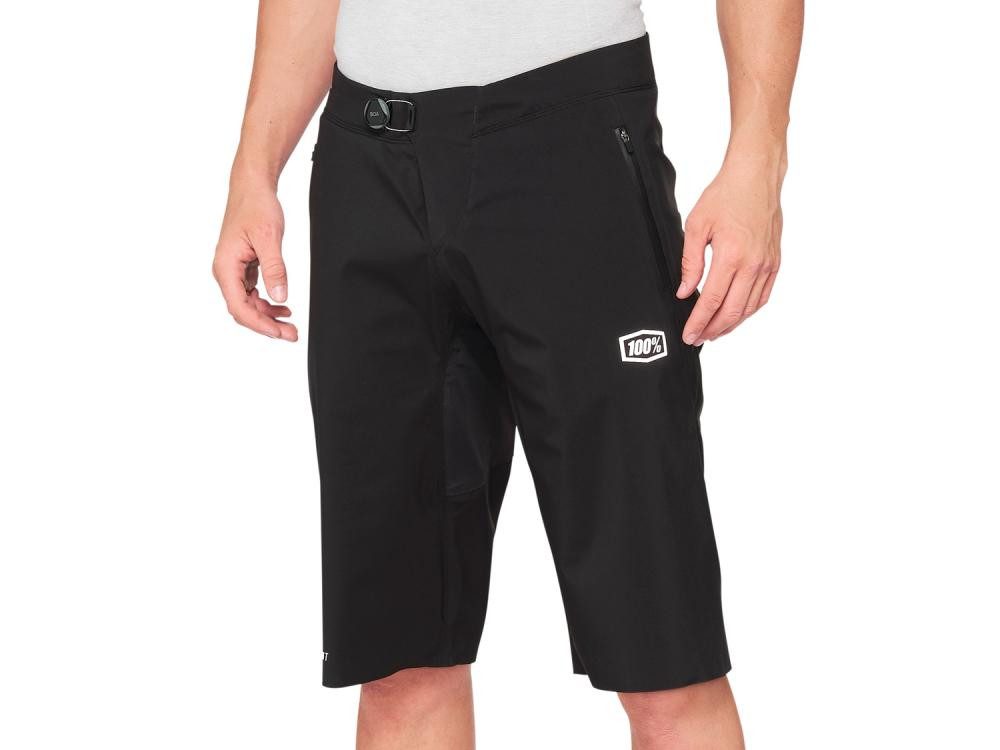 100% Fahrradhose 100% Hydromatic Short 32" black - wasserdichte MTB-Short für nasse Bed