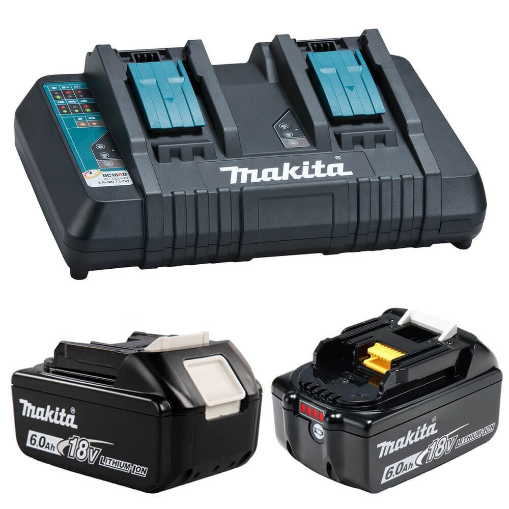 Makita Makita Akku Ladegerät Set DC18RD 2x BL18606AH 18V/6,0AH Elektroauto-Ladegerät