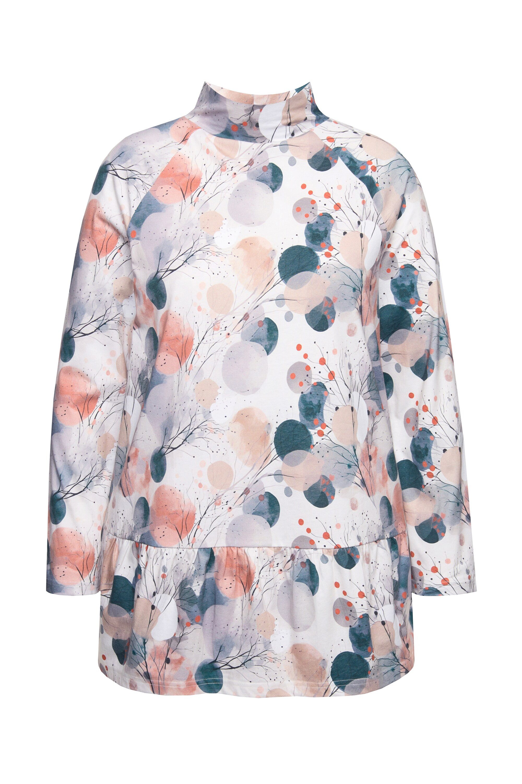 Ulla Popken Longshirt Longshirt A-Linie Stehkragen günstig online kaufen