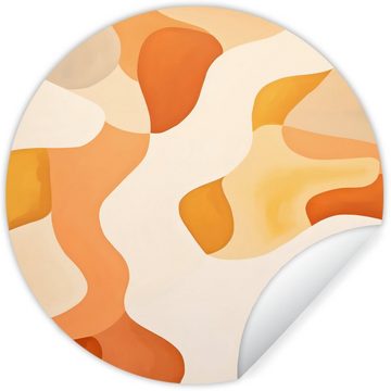 MuchoWow Wandsticker Orange - Abstrakt - Kunst (1 St), Tapetenkreis für Kinderzimmer, Tapetenaufkleber, Rund, Wohnzimmer