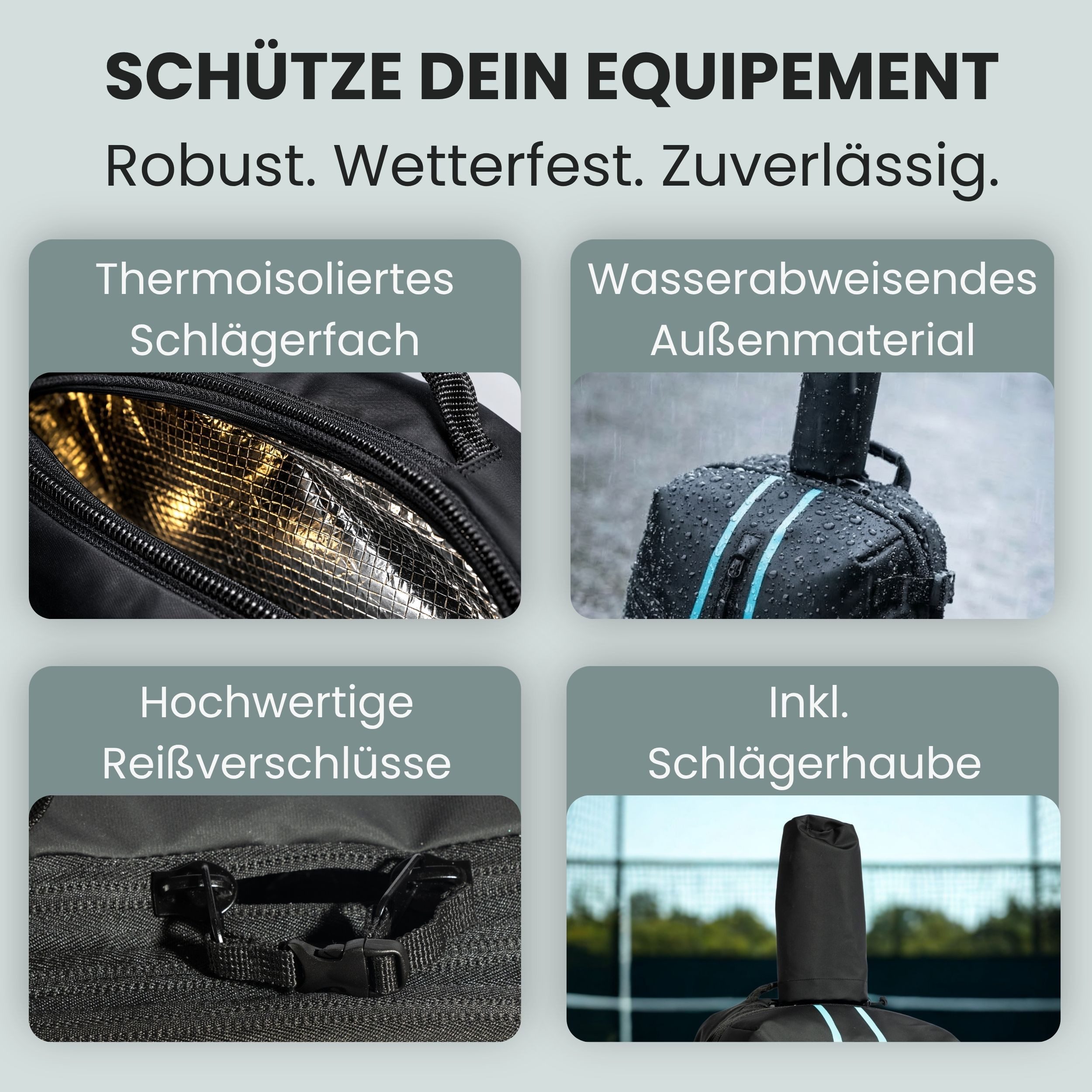 Otaro Tennisrucksack Tennisrucksack mit Schuhfach für 2 Schläger, Pro 42L – Bild 4 von 5