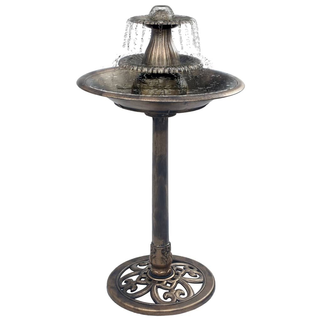 vidaXL Vogeltränke, Vogelbad mit Springbrunnen Bronzen günstig online kaufen