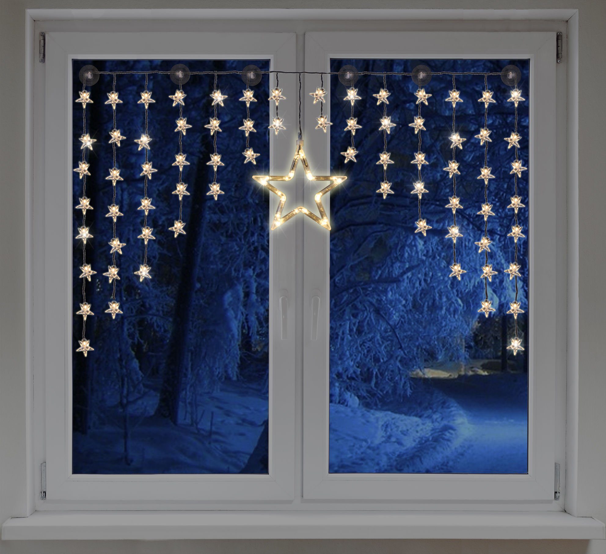 Spetebo Lichtervorhang LED Sternen Lichtervorhang warm günstig online kaufen