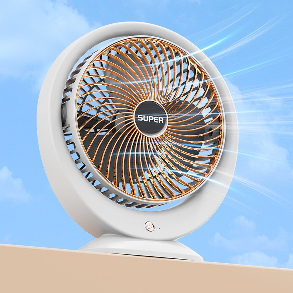 MOPUEA Ventilatorkombigerät Mini Ventilator Standventilator Tischventilator Luftzirkulation, 180° verstellbar Mobiler Luftkühler Schnelle Kühlung, Leiser Betrieb