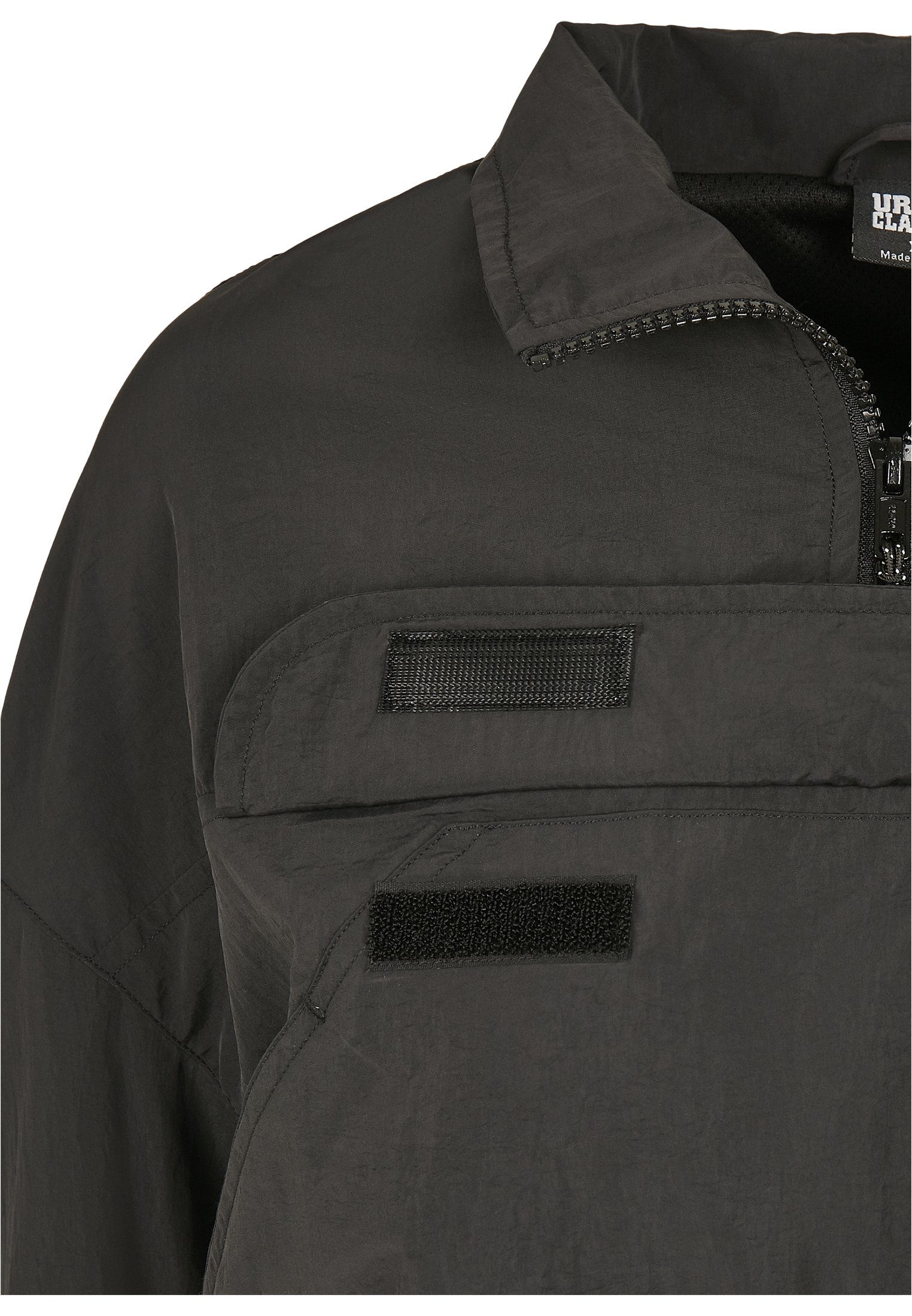 URBAN CLASSICS Outdoorjacke Over Ladies Jacket Pull Nylon Cropped Crinkle Frauen black (1-St)