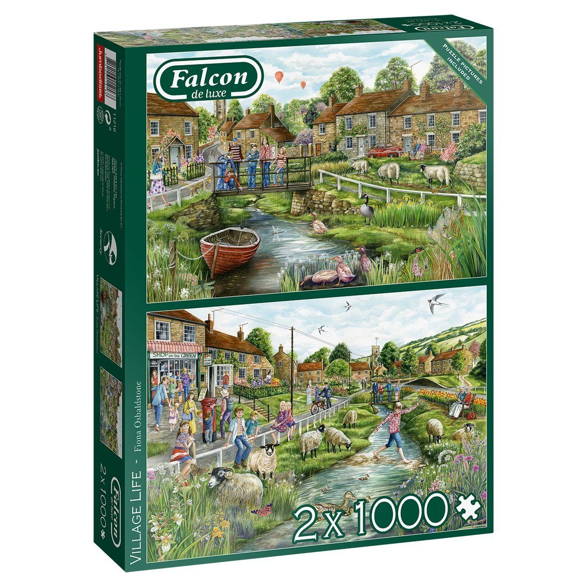 Jumbo Spiele Puzzle Village Life 2x1000 Teile Puzzle, 1000 Puzzleteile, Made in Europe von Jumbo Spiele