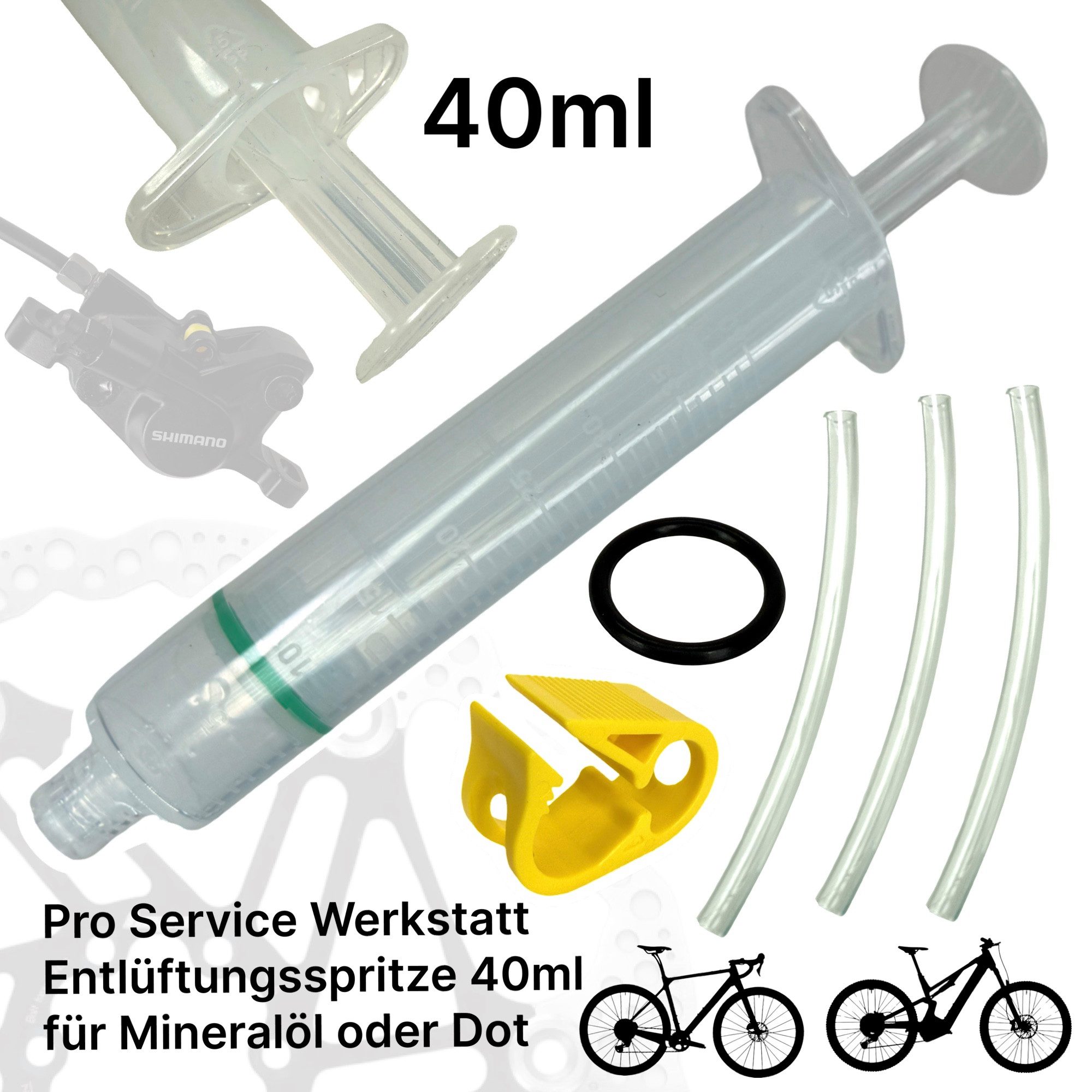 Fahrrad-Montageständer Pro Service Werkstatt Entlüftungs Spritze 40ml für Mineralöl oder DOT