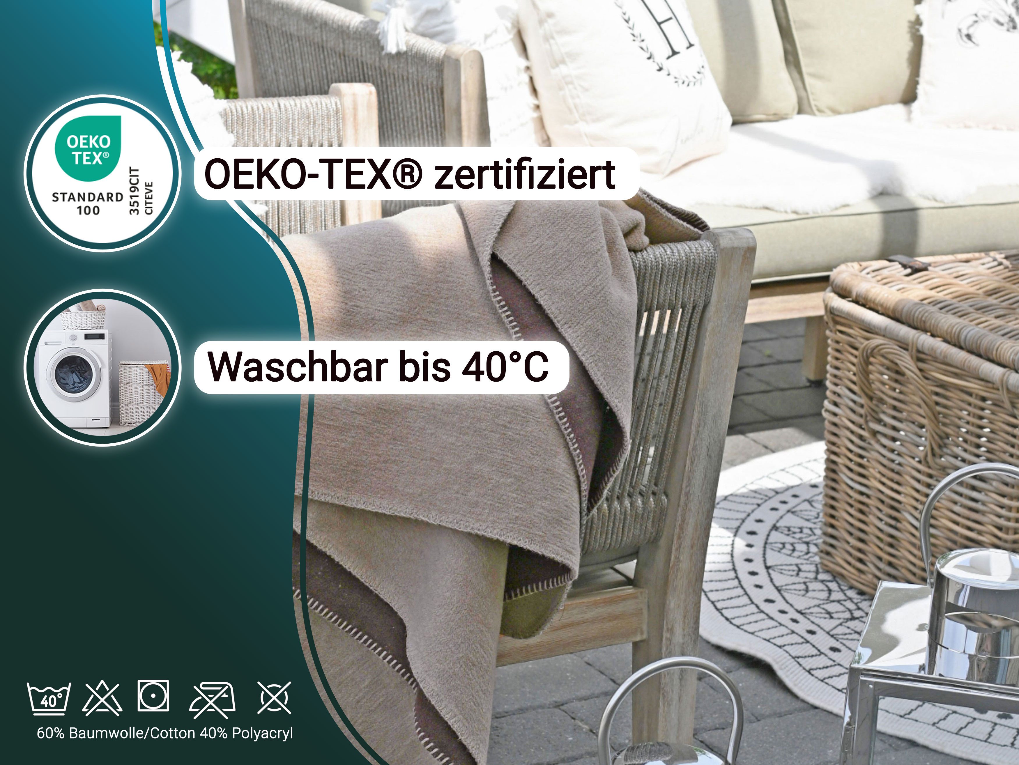 Wohndecke, ZOLLNER, Wendeoptik, 150 x 200 günstig online kaufen