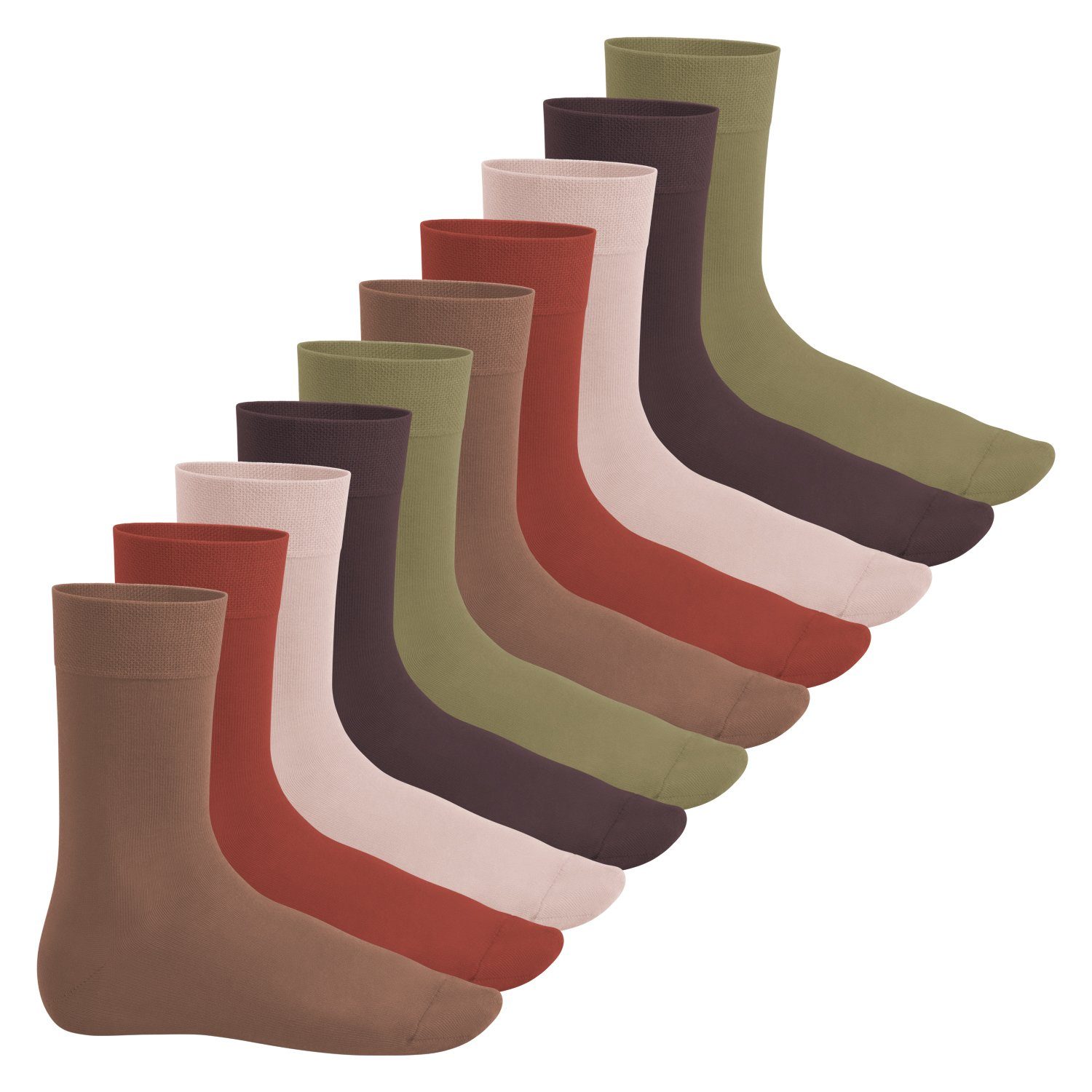 Footstar Basicsocken Everyday! Herren & Damen Socken (10 Paar) mit Baumwolle Herbstfarben