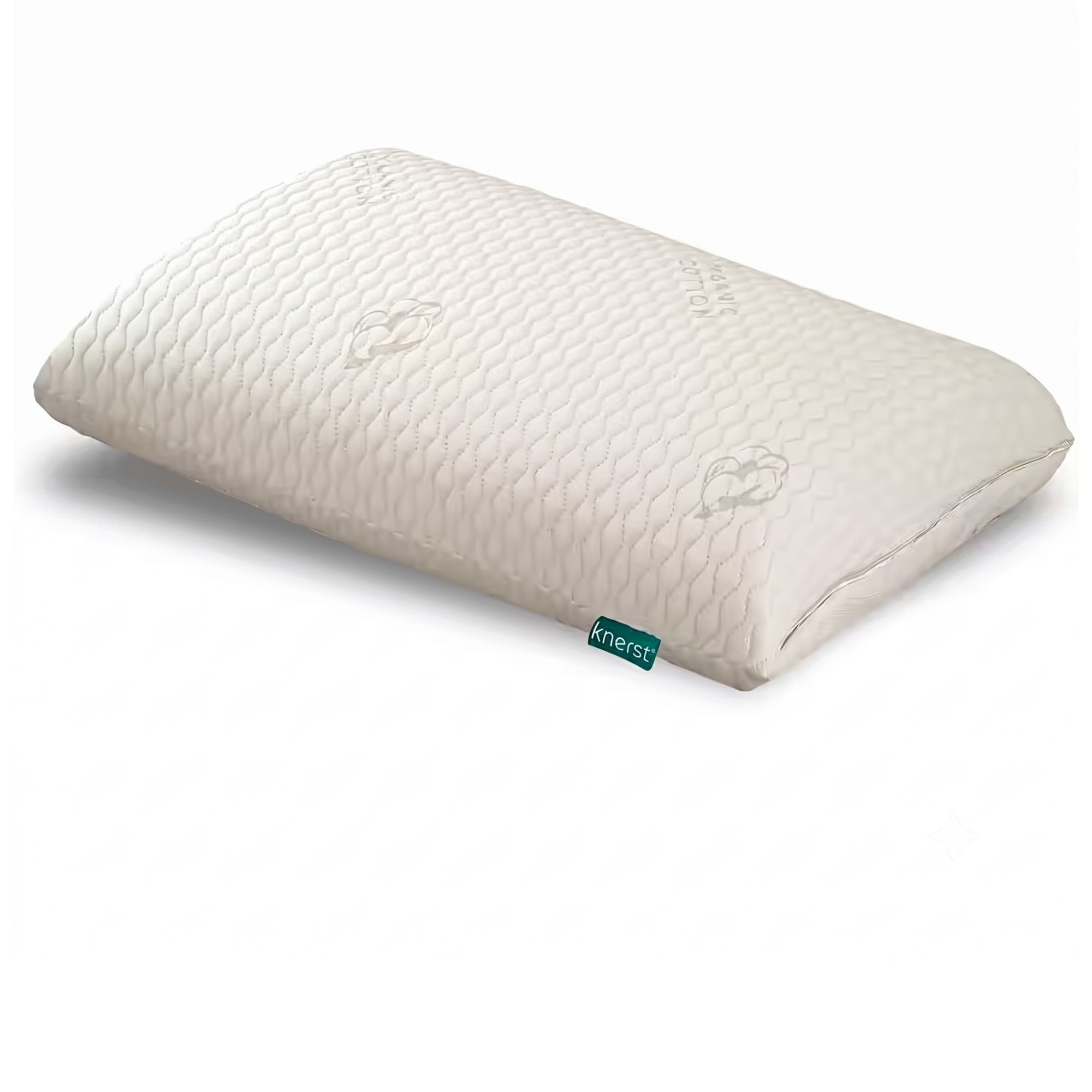KNERST Nackenstützkissen orthopädisch MemoryFoam Kissen 40°C waschbar - formstabiles Kopfkissen, Füllung: 100% CosyPUR Gelschaum, Bezug: Bio-Baumwollbezug, Seitenschläfer, Bauchschläfer, Rückenschläfer, 33x67x6 cm, ergonomisch