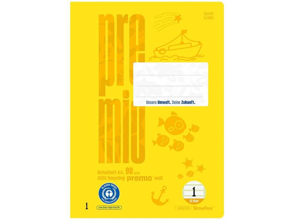 Staufen Schulheft Staufen 'Premio' Doppelschulheft DIN A4, Lineatur