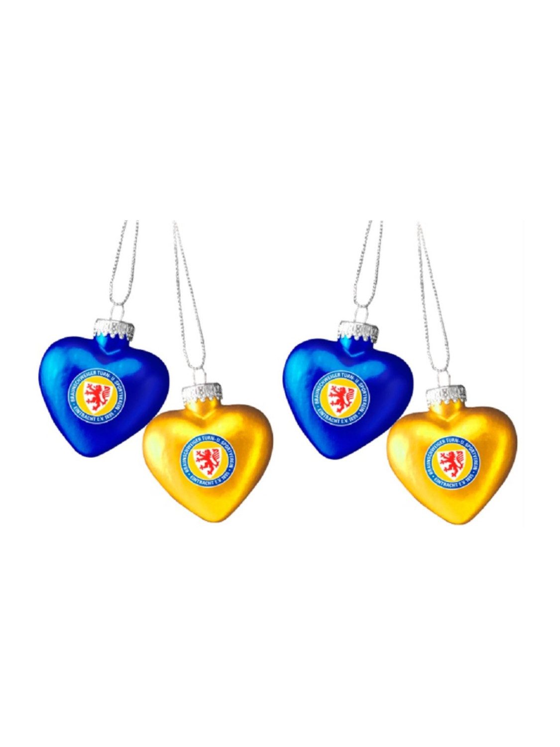 Eintracht Braunschweig Christbaumschmuck Eintracht Braunschweig Weihnachtsschmuck Herz 4er
