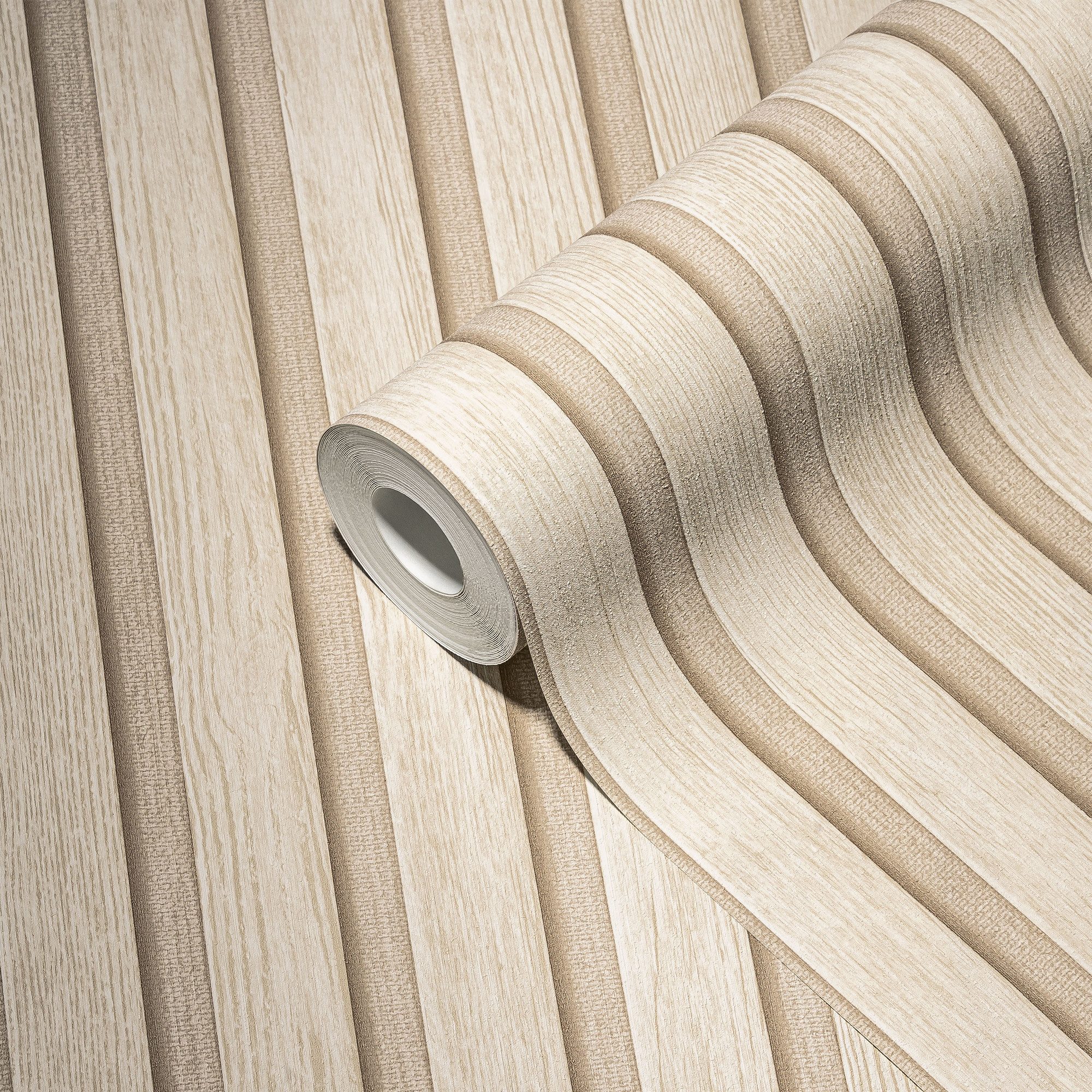 A.S. Création Vliestapete PintWalls II Tapete Holzpaneele Mustertapete Holzoptik 3D, strukturiert, matt, (1 St), Vliestapete Wandpaneele für Schlafzimmer Küche Wohnzimmer Holzpaneele