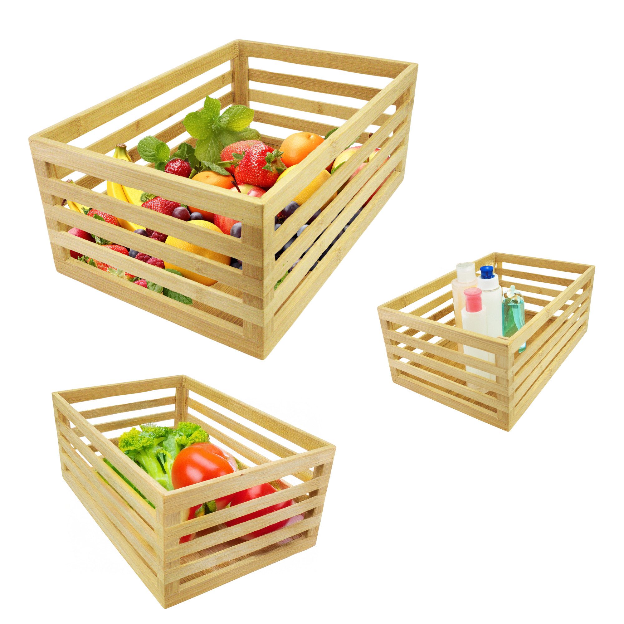hausleben Хранилищаsbox Holzboxen zur Хранилища 3er Set Küche, Bad, Wohnen (1 St), Dekorative Ordnungshelfer mit natürlicher Eleganz