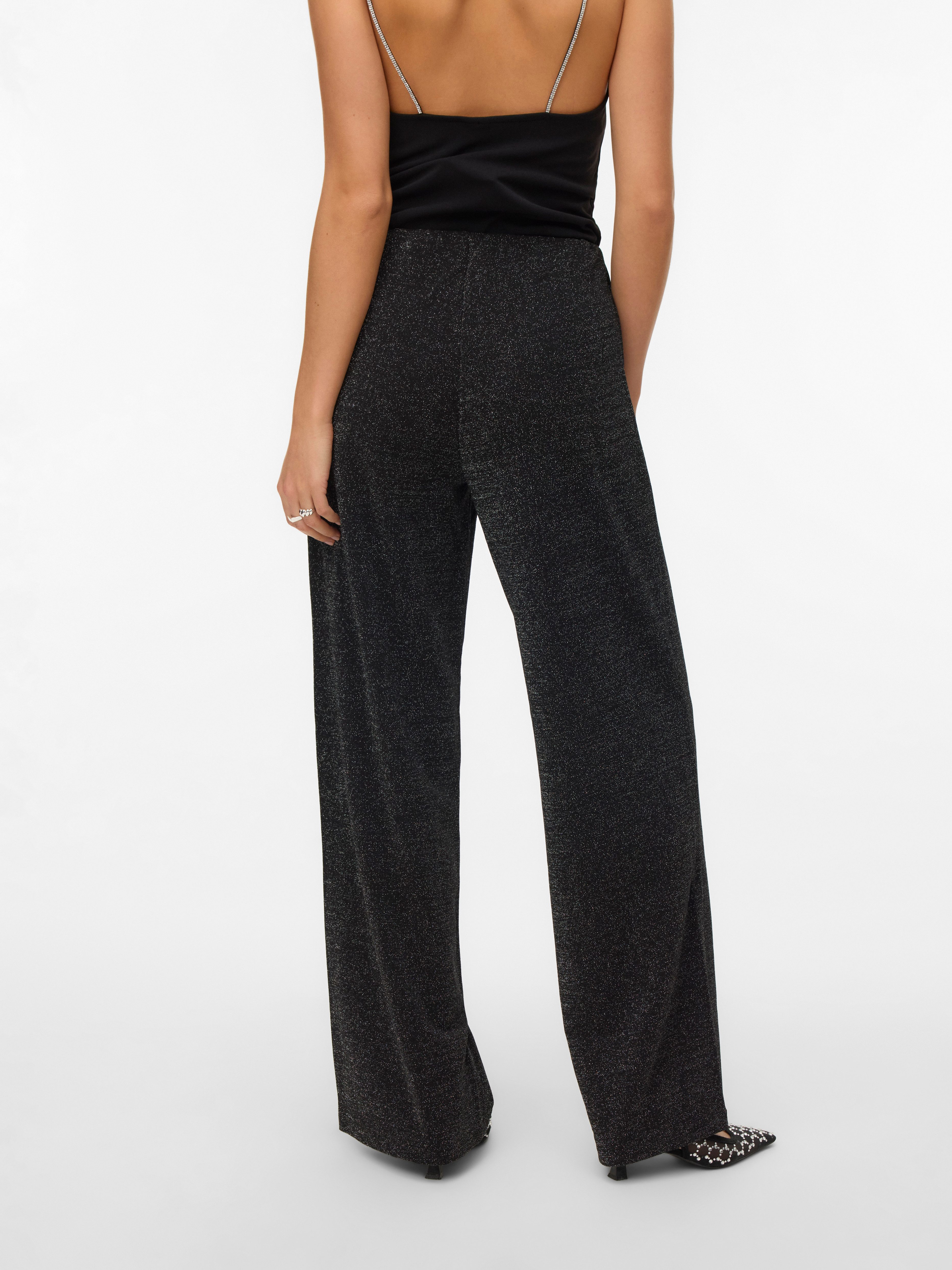 Vero Moda Schlupfhose VMBERLIN MW WIDE GLITTER PANT NOOS Sommerhose – Bild 4 von 5