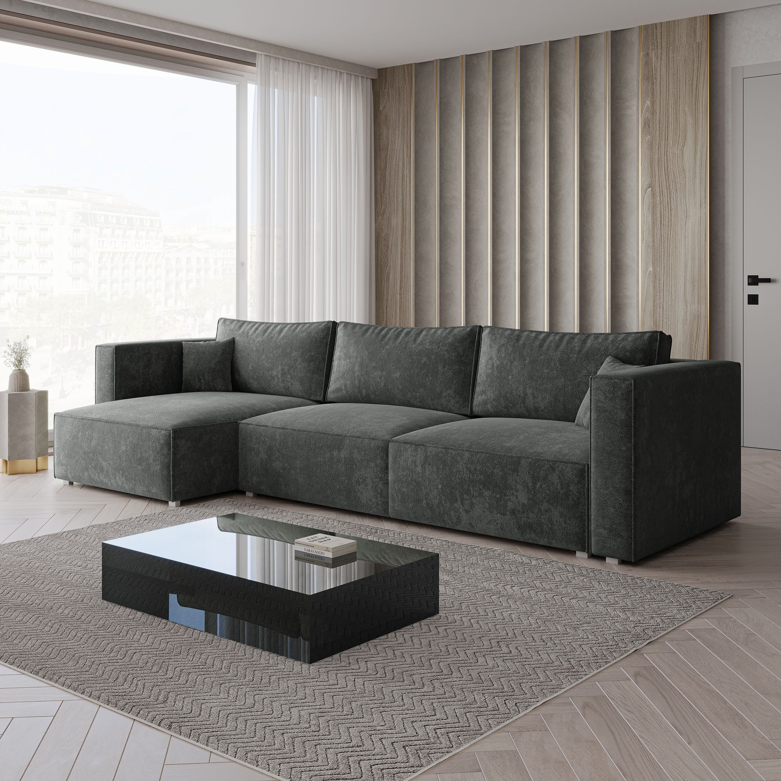 Masseno Ecksofa TOLMO mit Schlaffunktion L-Form, Sofa mit Bettkasten