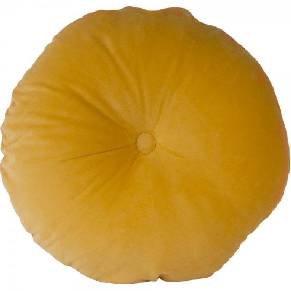 Kissenhülle Kissen Luxurious Round Velvet Ochre Yellow (45cm), Present Time