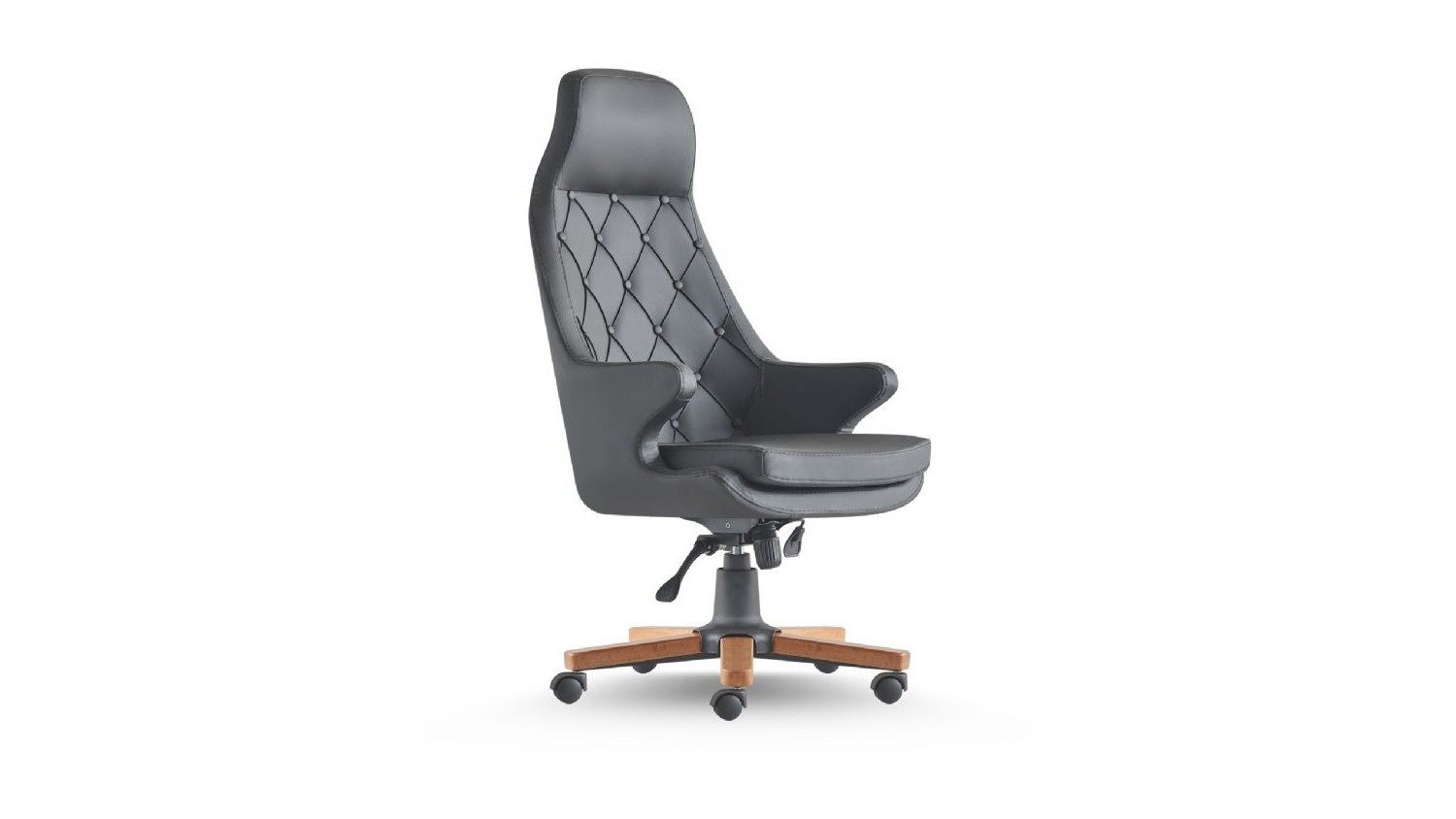 Xlmoebel Chefsessel Schwarzer Chesterfield Sessel mit Rollen für Büro und Arbeitszimm (1 St), Made in Europa
