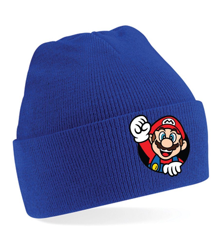 Brownie Erwachsenen Mario & Beanie Super Unisex Gaming Faust Blondie Royalblau Mütze Konsole