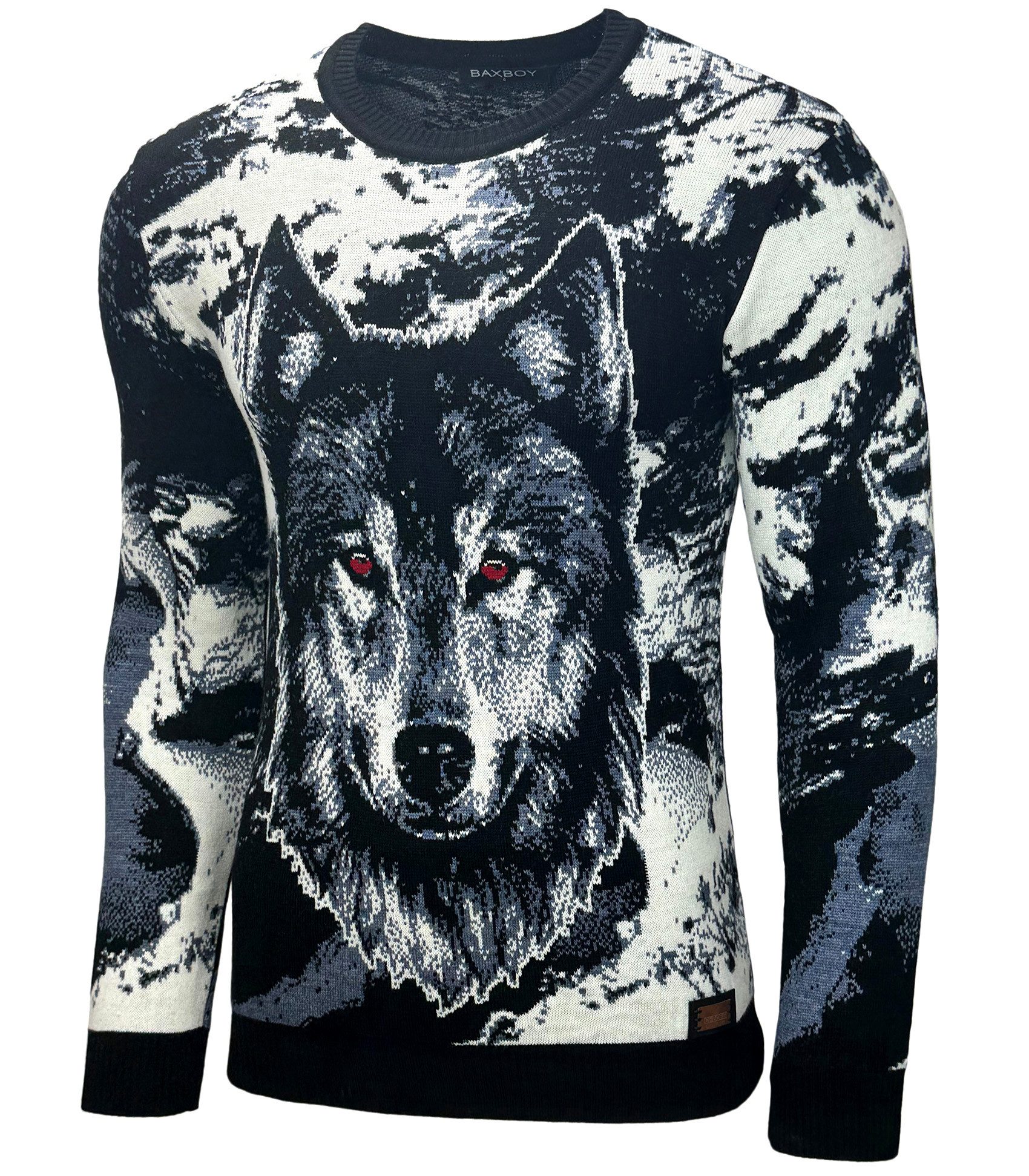 Baxboy Strickpullover BAXBOY Herren stylischer Rundhals Norweger Strick-Pul günstig online kaufen