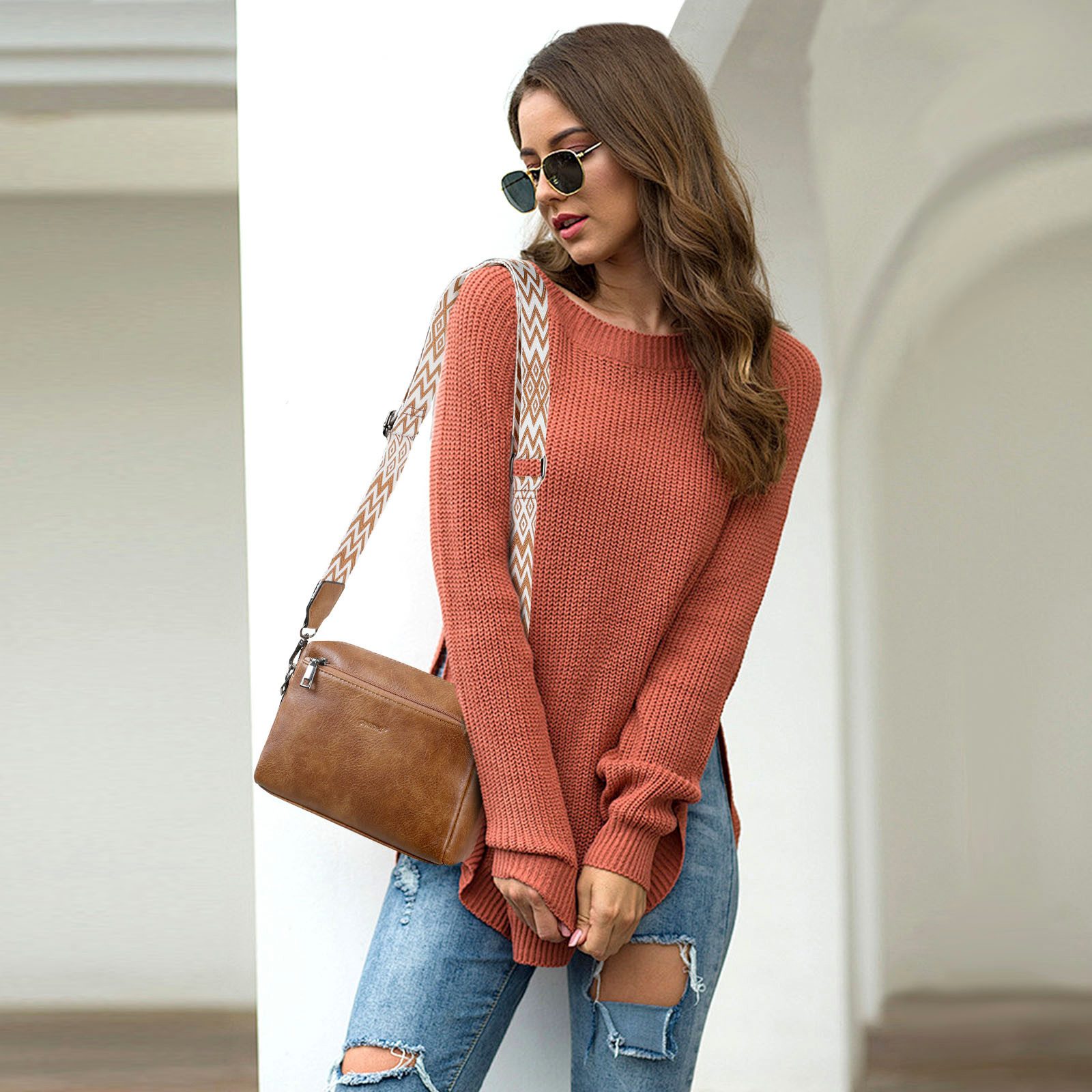TAN.TOMI Umhängetasche Damen Handy Umhängetasche, Crossbody Schultertasche (Drei Reißverschlussfächern mit Verstellbar Abnehmbar Schultergurt), Handtasche Damen für Tägliches Arbeiten,Einkaufen,Reisen