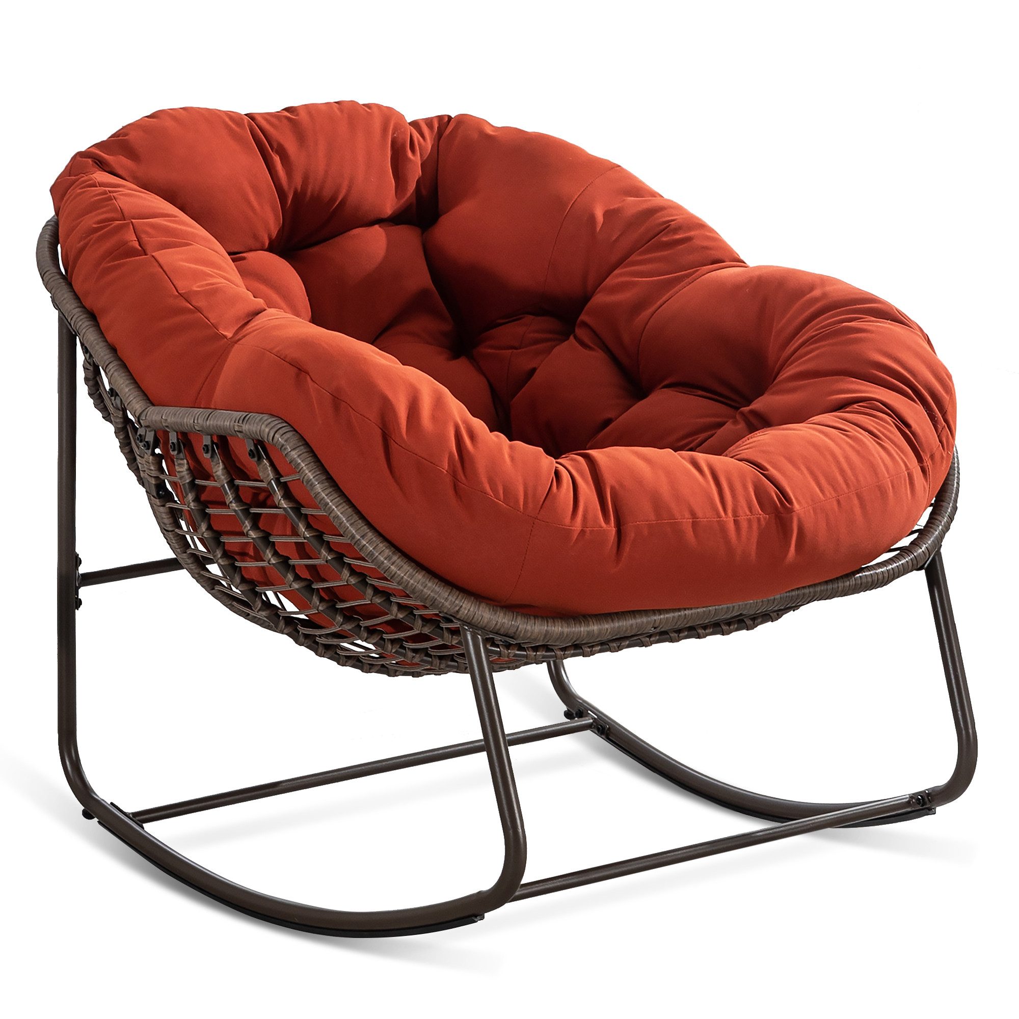 OKWISH Sofa wetterfestes Material,RattanSchaukelstuhl für Outdoor