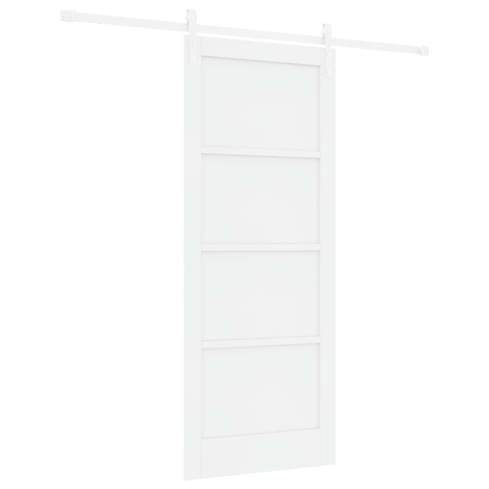 vidaXL Haustür Schiebetür Weiß 83 x 202 cm Massives Kiefernholz (1-St)