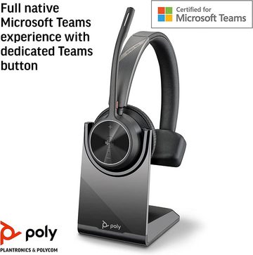 Poly Voyager 4310 UC Wireless-Headset (Noise-Cancelling, Bluetooth)