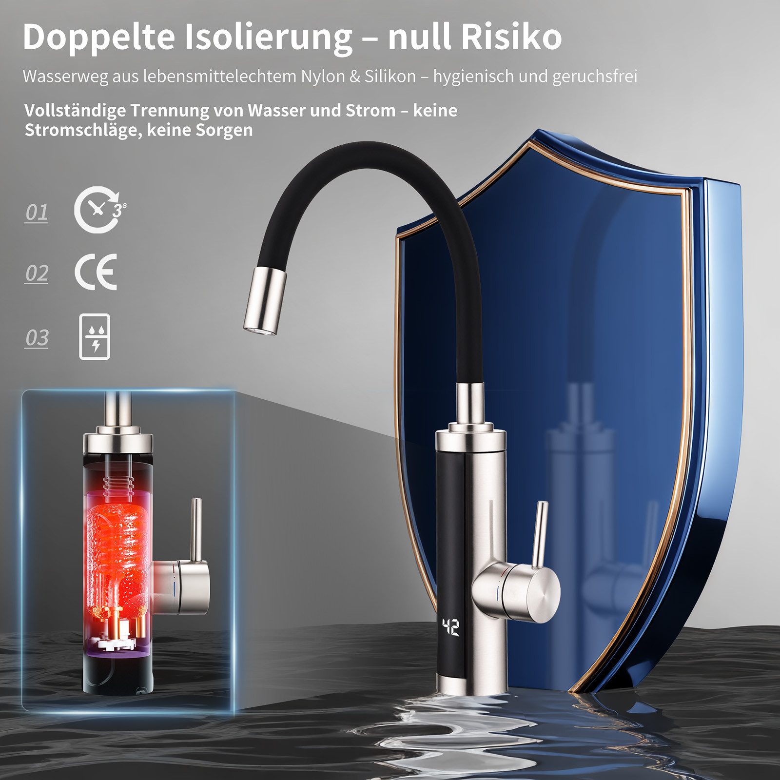 HOMELODY Küchenarmatur mit durchlauferhitzer,Spültischarmatur küche,küchena günstig online kaufen