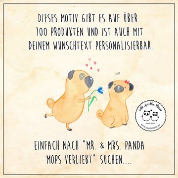 Mr. & Mrs. Panda Kinderbecher Mops Verliebt - Weiß - Geschenk, Hundemama, Bruchfeste Tasse, Hundemo, Kunststoff, Mikrowellenbeständig