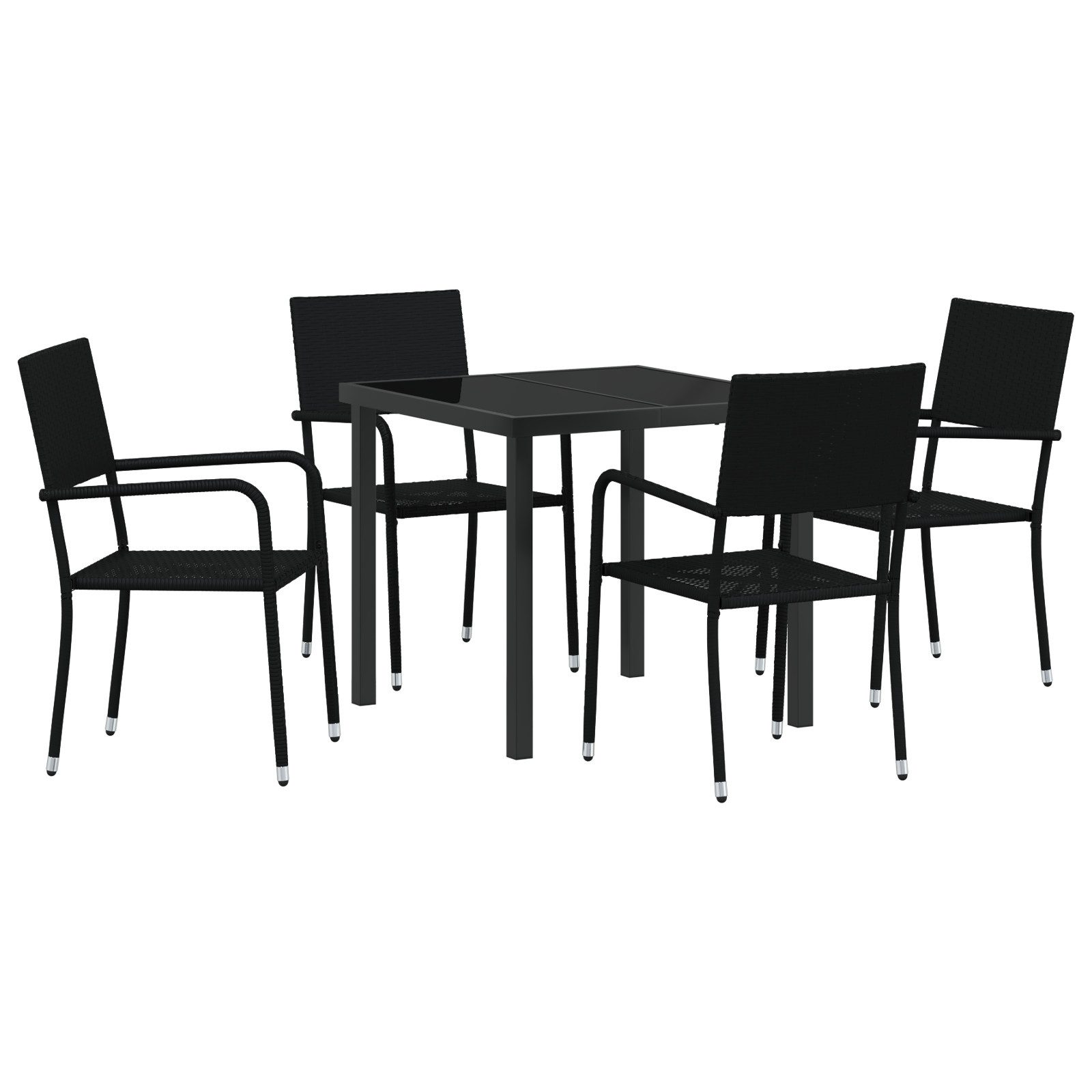 vidaXL Gartenstuhl 5-teiliges Garten Essset Schwarz günstig online kaufen